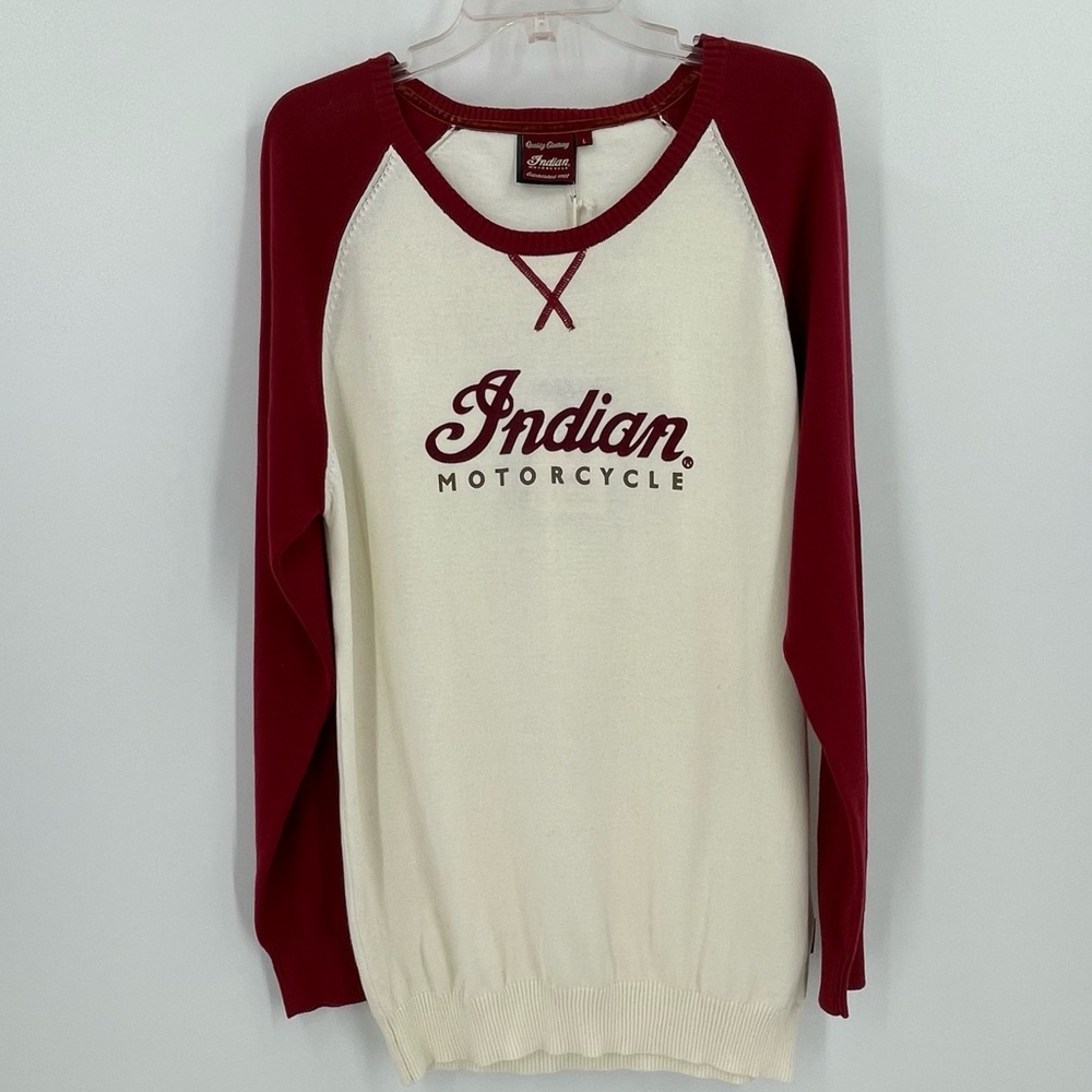 Indian Motorcycle Womens Color Block Knit Shirt Size L
